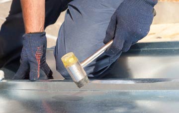 Row metal flat roofing repairs